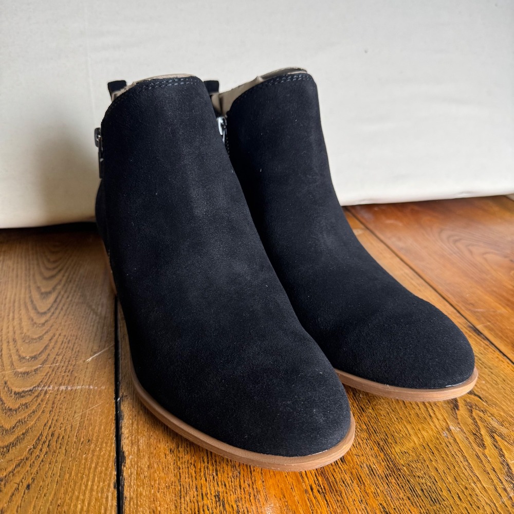 Lucky Brand Women's Basel Oiled Suede Ankle Bootie Zip Lightweight Block Sz 12M